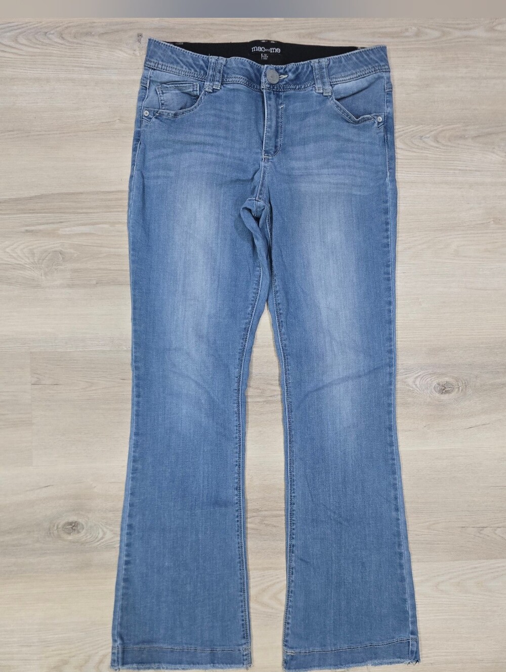 Mac And Me Comfort Waist Band Bootcut Jeans Distressing Size 10